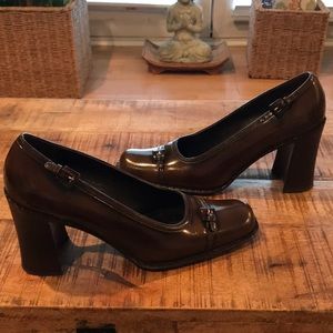 Brown Prada Block Heel Pump Size 39 1/2